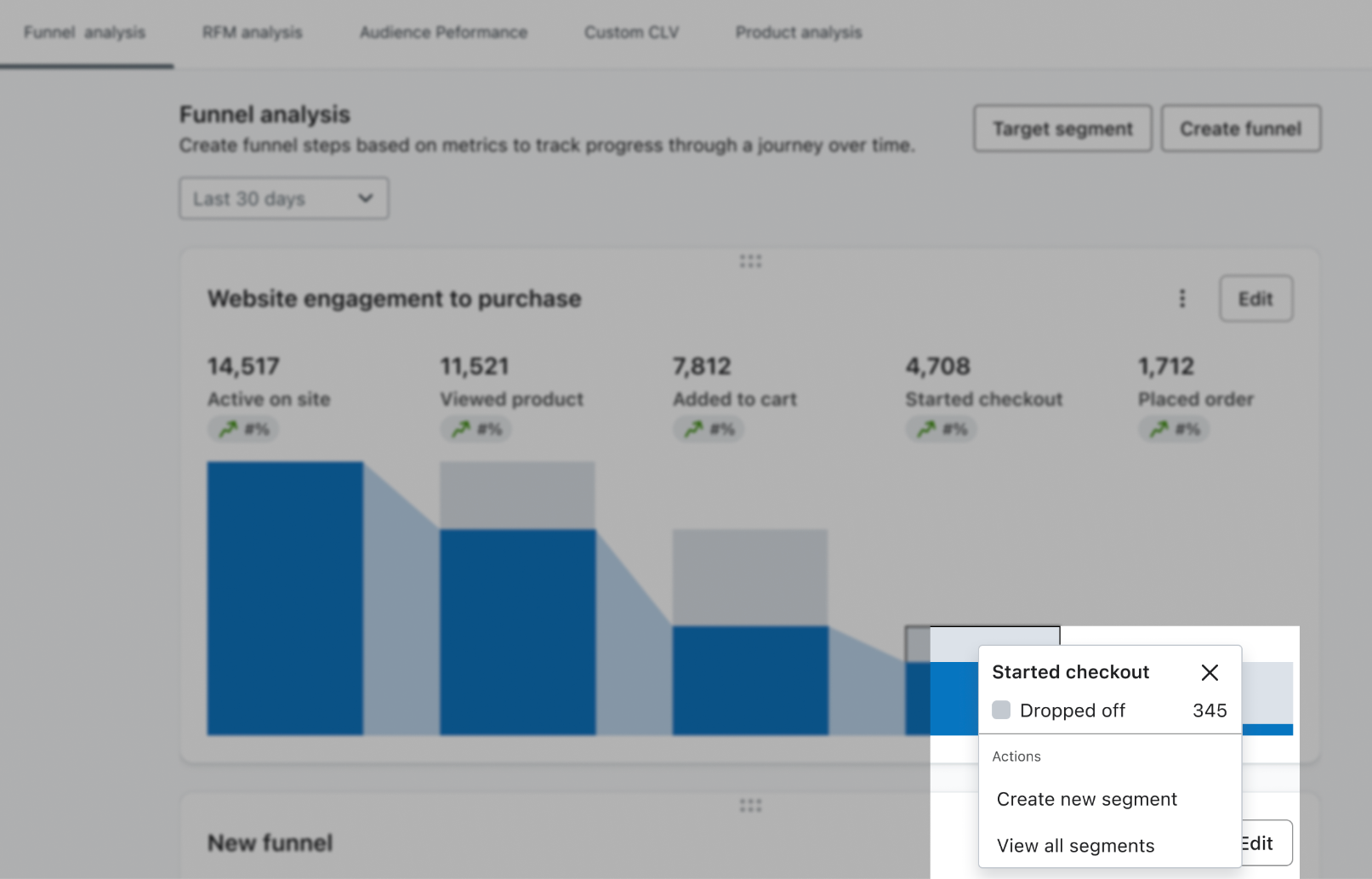 click on tooltip to create segment