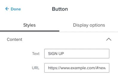 Button with anchor link