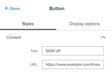 Button with anchor link