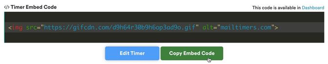 A timer embed code in MailTimers