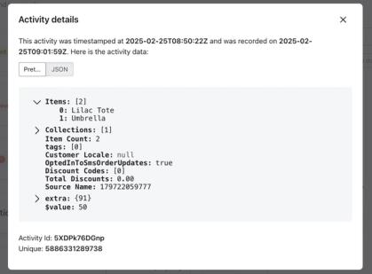 List data type being used in event data