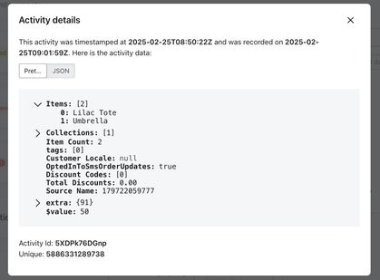 List data type being used in event data