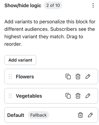 Flower and vegetable logic variants with a fallback.