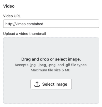 The option to upload a thumbnail image