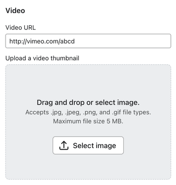 The option to upload a thumbnail image
