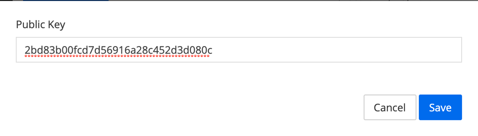 Public key setting in Shift4Shop with Save button with blue background