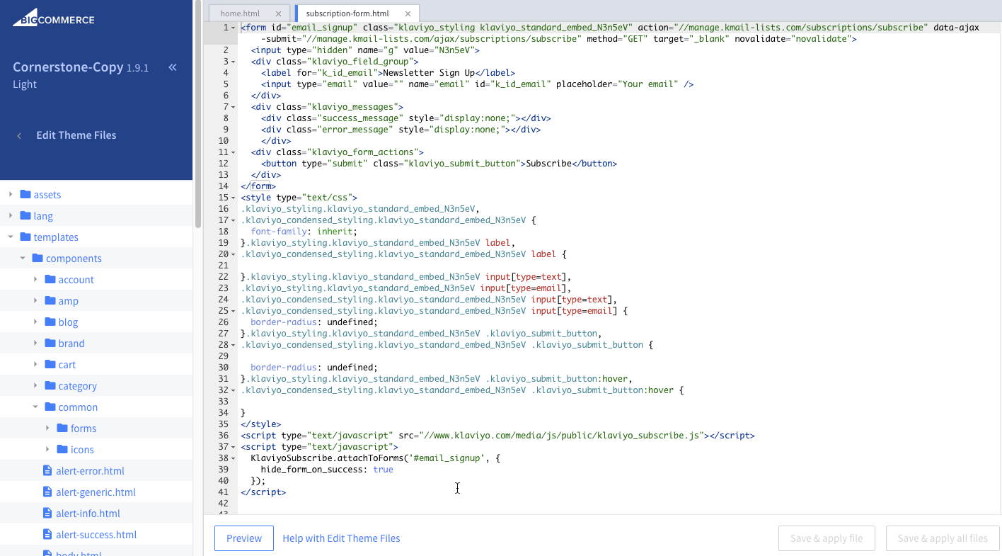 signupFormKlaviyoCode.png