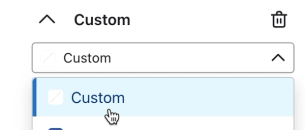 The custom icons option