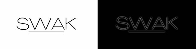 SWAK logo on dark and light backgrounds