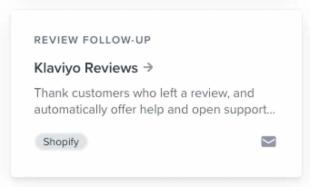 Klaviyo reviews flow card