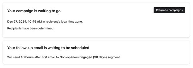 Viewing the original and follow-up email next to each other