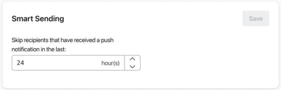Smart sending page with 24 hours selected