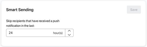 Smart sending page with 24 hours selected