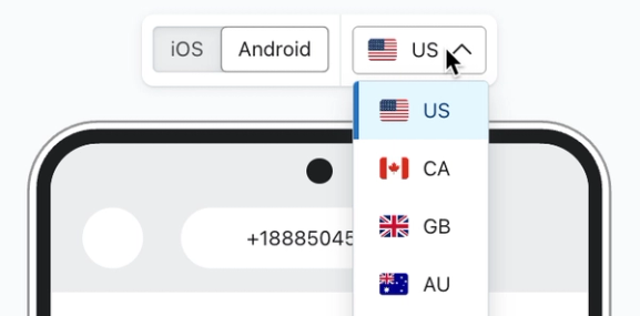 Country preview dropdown