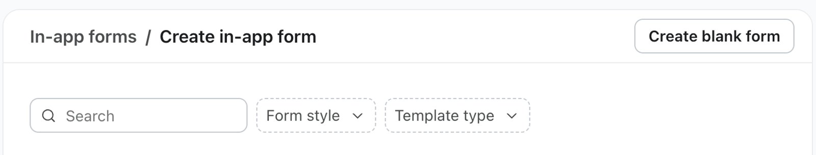 The Sign-up form library in Klaviyo showing two dropdowns for filtering the library by Types and Categories.