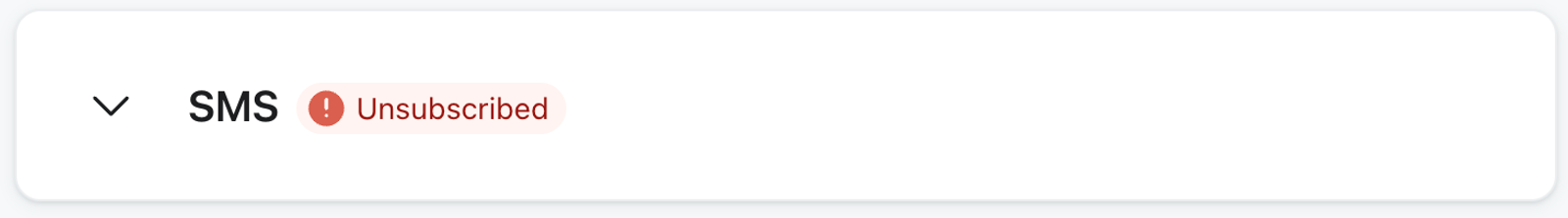 Unsubscribed status for SMS