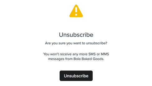 Page that the unsubscribe link directs users to