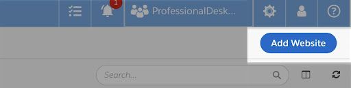The Add Website button in the upper right corner of the CookiePro dashboard page