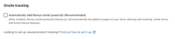 BigCommerce onsite tracking setting