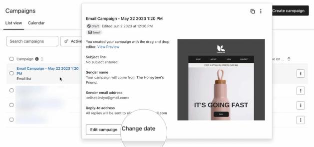 Change date button