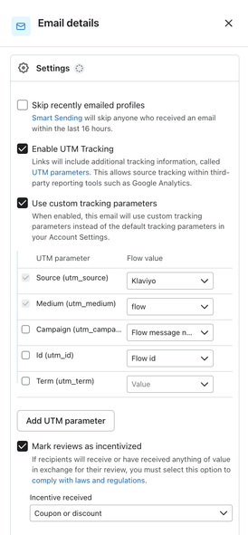 The option to mark reviews as incentivized in a flow