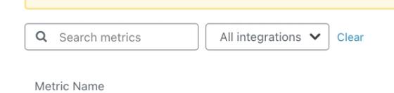 Metric dropdowns