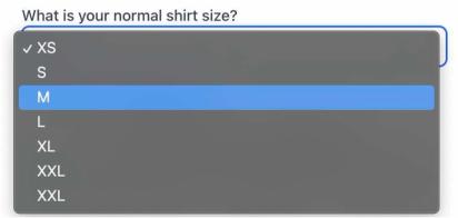 Single choice questions