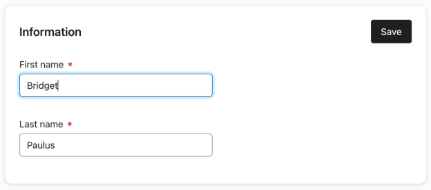 Personal tab within a portfolio's settings