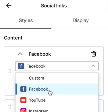 Select social channels