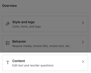 The content option
