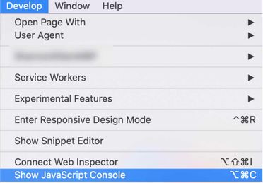 Accessing the Safari developer console