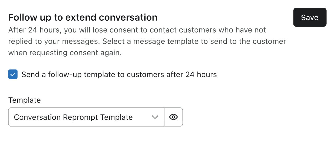Option to extend WhatsApp conversations