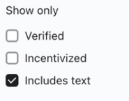 Option to only view reviews with text