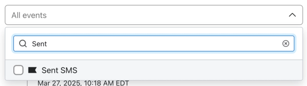 Filtering metrics to only show Sent SMS