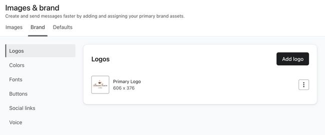 Editor for the default email template branding.