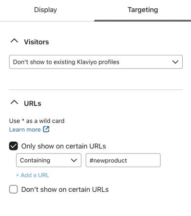 Targeting form for anchor link