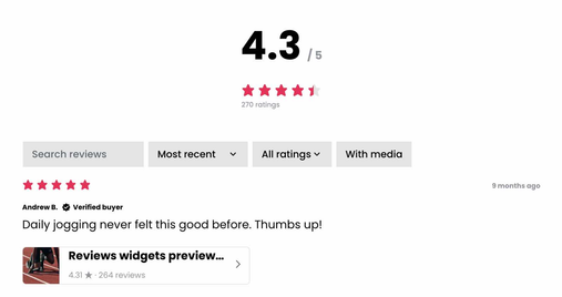 The SEO/All reviews widget