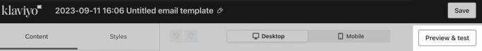 preview and test button