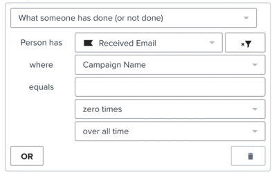 A flow filter to exclude those who have received your review request campaign