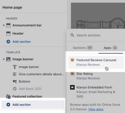 Featured reviews carousel widget block