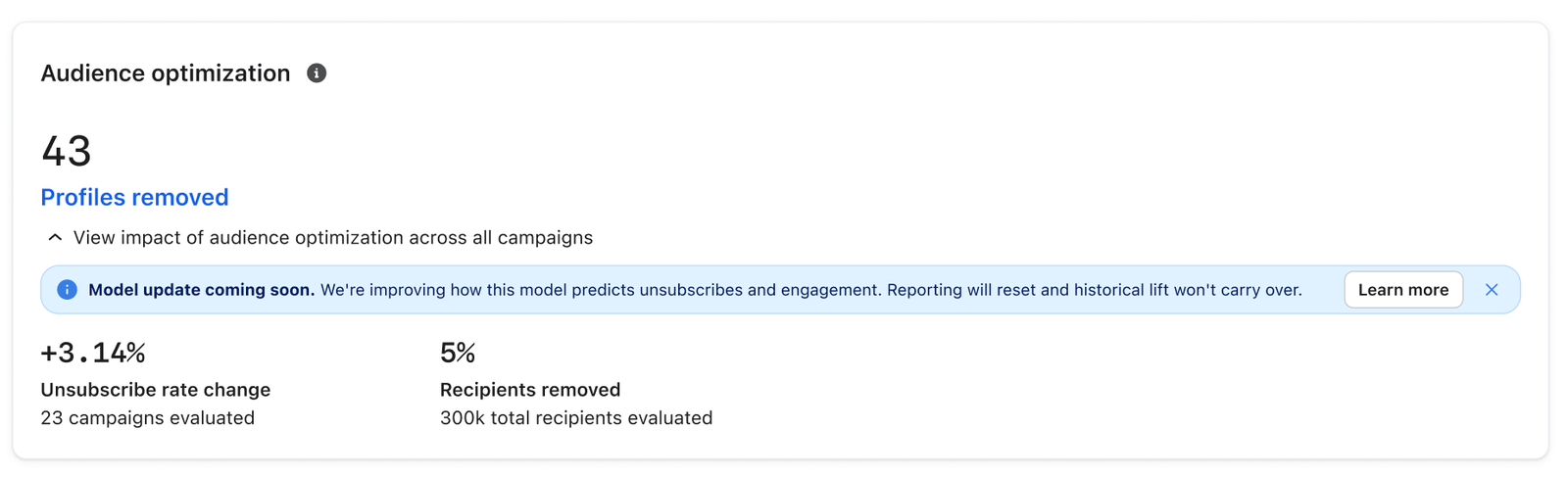 Advertencia de actualización del modelo