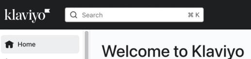 Search bar in Klaviyo