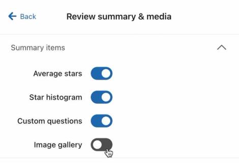 Image gallery toggle