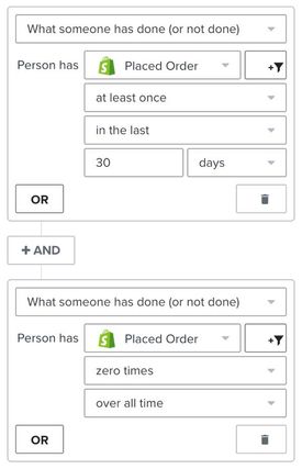 Set of flow filters that contradict each other.