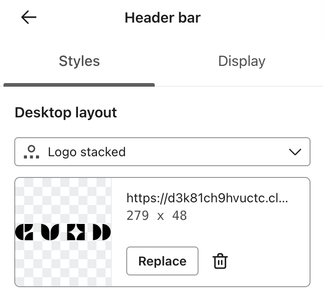Replace header logo