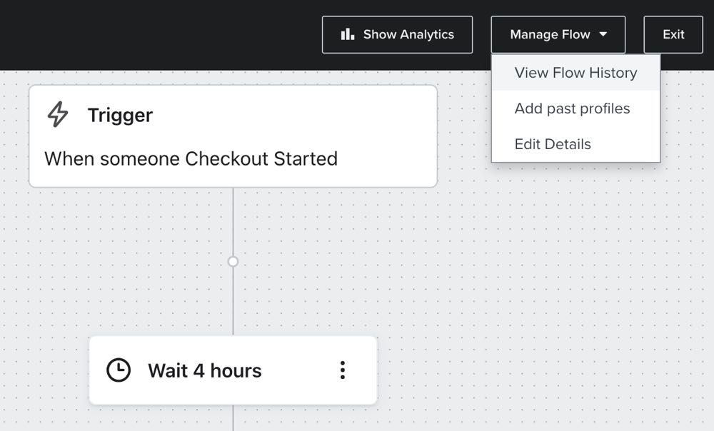 Bekijk de stroomgeschiedenis in het vervolgkeuzemenu Stroom beheren.
