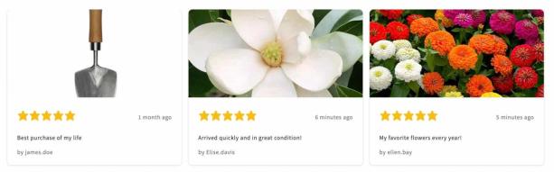 A carousel of reviews
