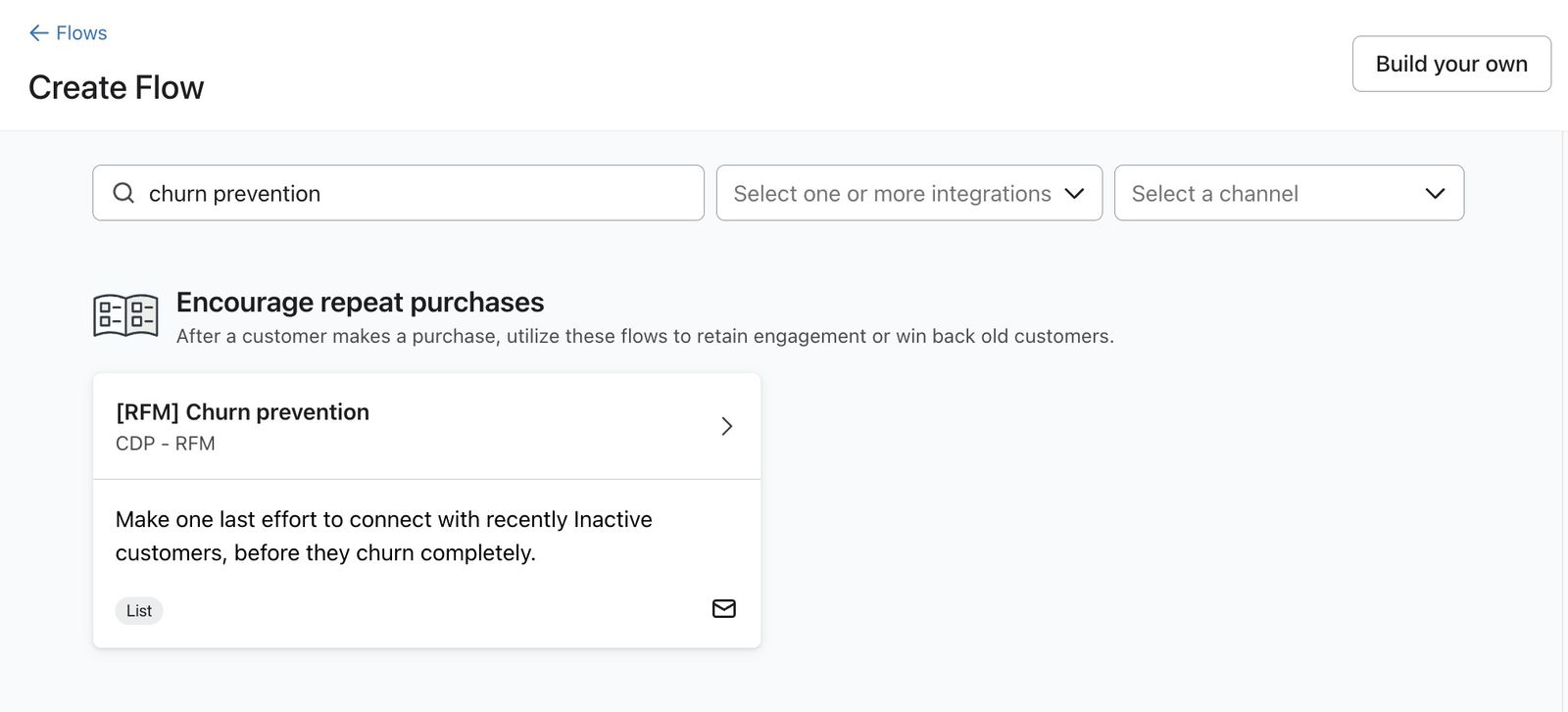 Churn prevention flow in flow library
