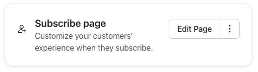 The account’s default Subscribe page with its Edit Page control.