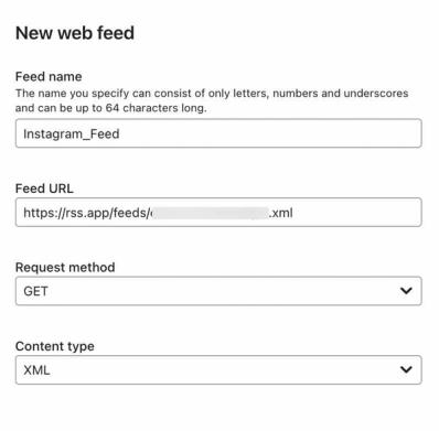 The feed settings